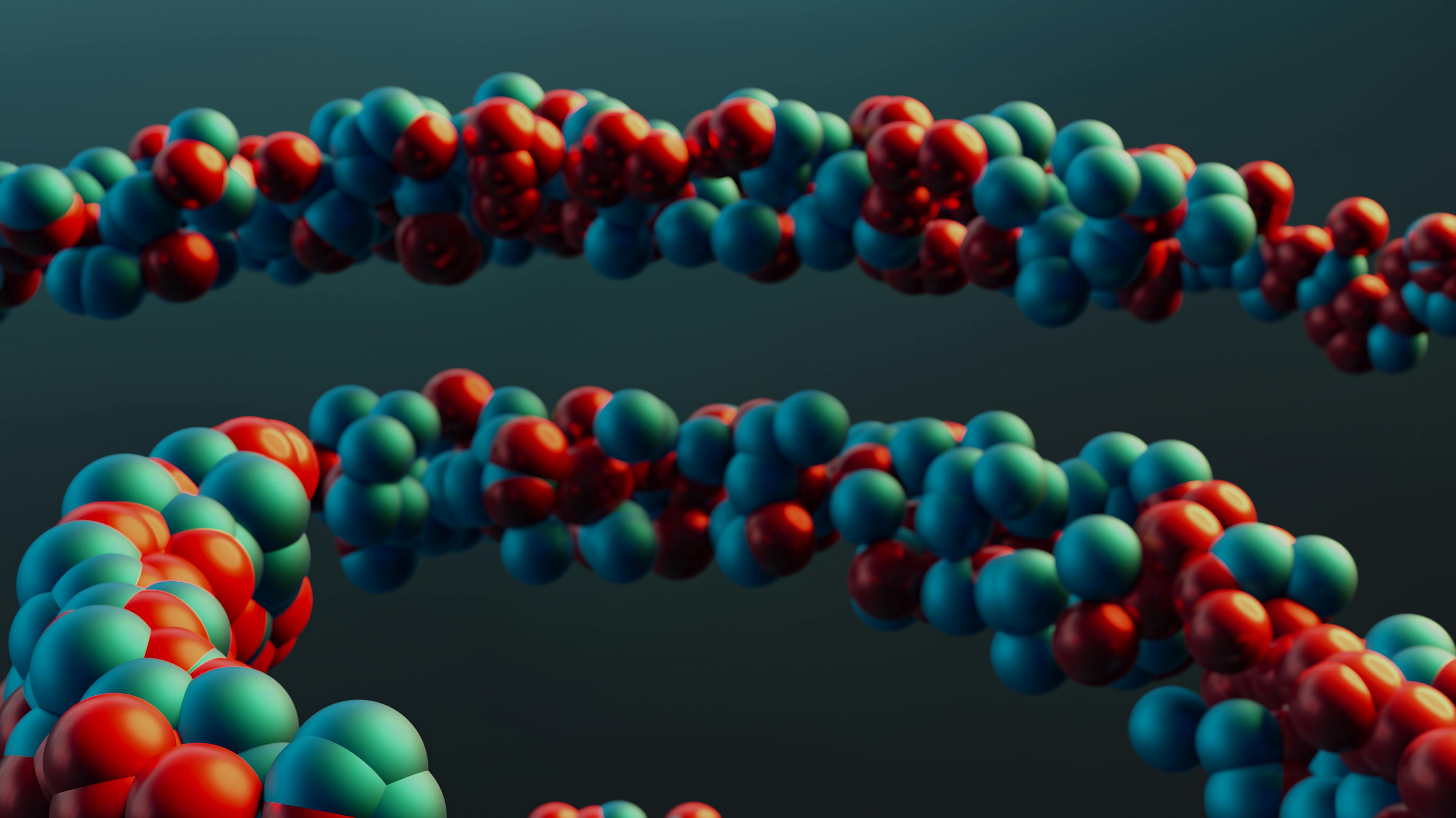 Close-up of a colorful molecular model, representing the chemical structure studied in the 2026 magnesium L-threonate cognition trial